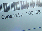 Capaicty 100GBの文字