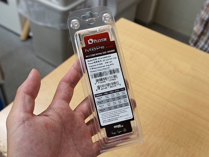 PLEXTOR PX-512M8PeG SSD 512GB◆健康状態100% 品薄のPlextor製NVMe SSDに新モデル、M.2/ヒートシンク無しの512GBが