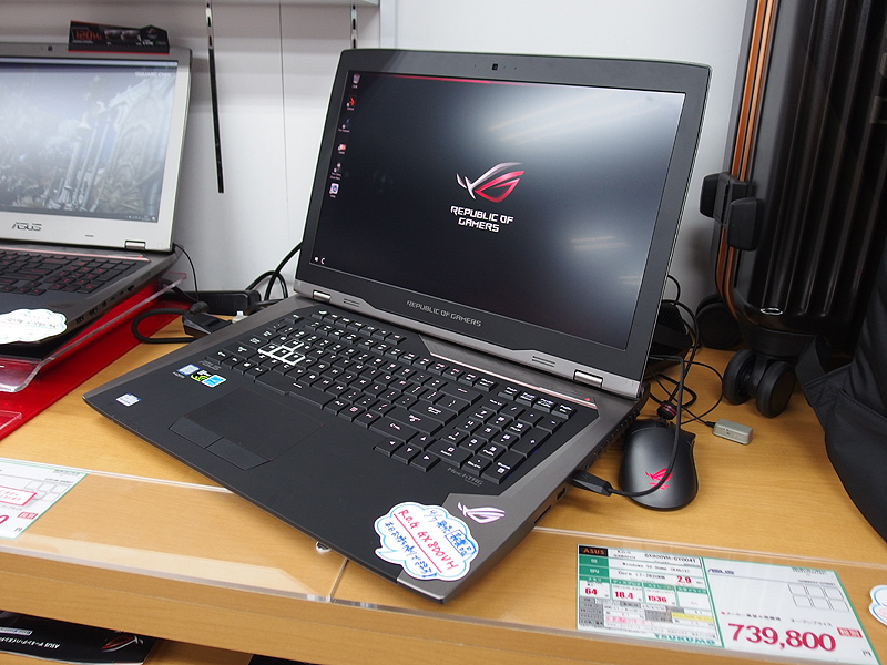 持ち帰りもOK！実売80万円の水冷ノートPC「ROG GX800VH」が販売