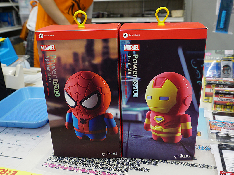 MARVELキャラのモバイルバッテリーが販売スタート、アイアンマンとスパイダーマン - AKIBA PC Hotline!