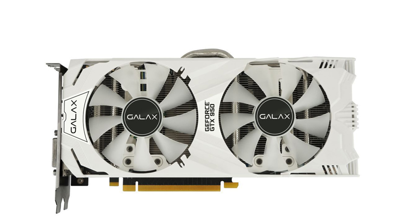 白いGTX 950ビデオカード”GALAXから登場、ドローンが当たる