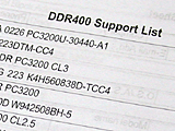DDR400 Support List