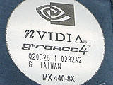 GeForce4 MX 440 with AGP 8X搭載ビデオカード
