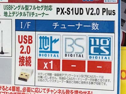 プレクスのusbドングル型地デジチューナー Px S1ud V2 0 が発売 Akiba Pc Hotline
