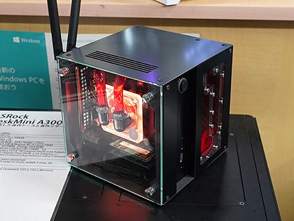 Ryzen向け小型pcキット Deskmini A300 ベースの水冷pcが展示中 Akiba Pc Hotline