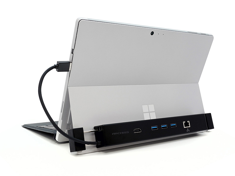 Surface Pro ＋‪ ノートパソコンスタンド Surface Proのキックスタンドに装着できる多機能アダプタ - AKIBA PC