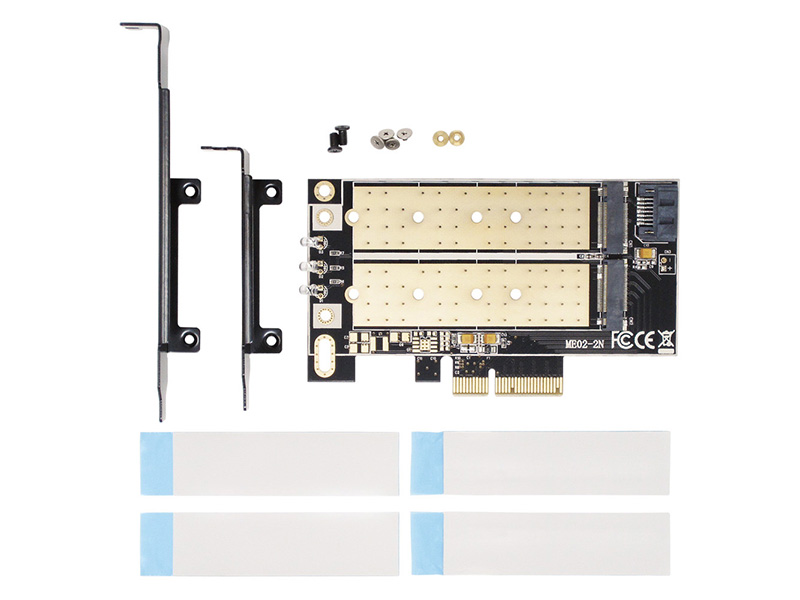 2枚のM.2 SSDを同時に利用できるPCIe変換カードに新モデル