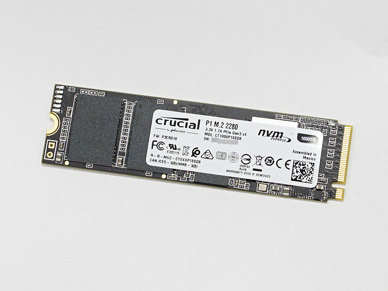 【新品】Crucial SSD M.2 Type2280 NVMe P1 1TB1TB