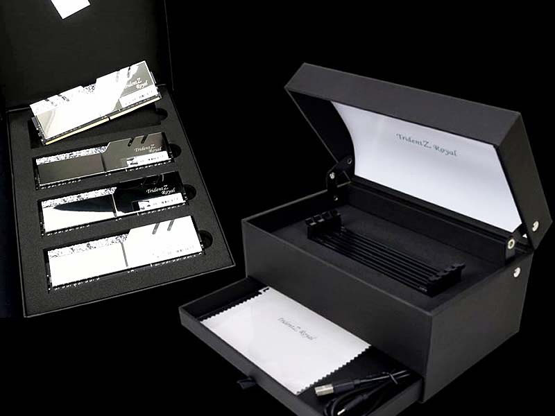 派手に光るDDR4メモリ「Trident Z Royal」と観賞用ボックスのセットが