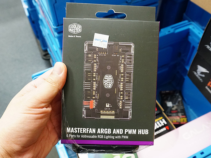 ARGB PWM ファン黒×6+ファン分岐ハブコントローラ黒　セット売り