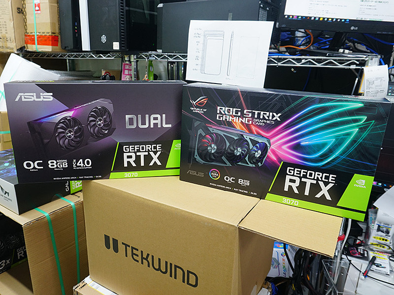 ASUSやColorful、PalitなどのGeForce RTX 3070が計8モデル ASUSやColorful、PalitなどのGeForce RTX 3070が計8モデル