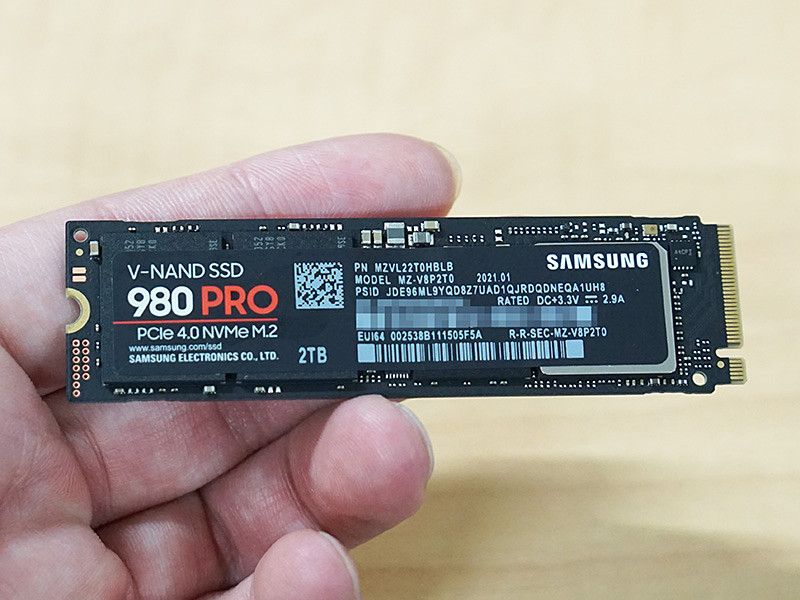 SamsungのNVMe SSD「980 PRO」に2TBモデル、最大リード7,000MB/s