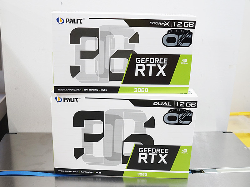 PalitのGeForce RTX 3060は2製品、カード長170mmのシングルファン 