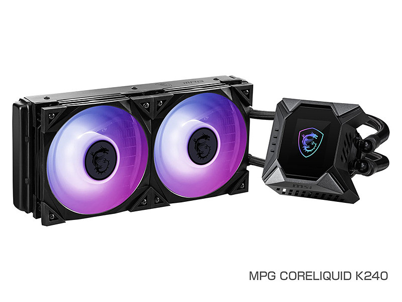 2.4型LCDパネルを備えたMSIの水冷クーラー「MPG CORELIQUID K240