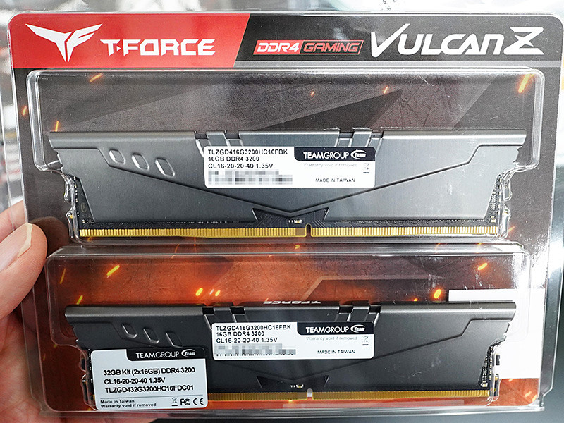 Team製OCメモリ「VULCAN Z DDR4」が店頭入荷、DDR4-3200/16GB×2枚組