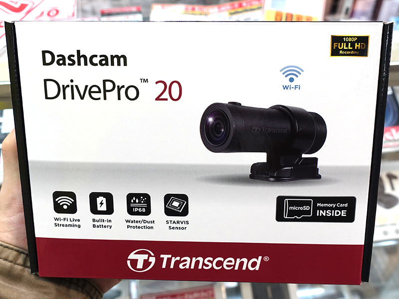 Transcendのバイク向けドラレコ「DrivePro 20」が入荷、防水防塵 Transcendのバイク向けドラレコ「DrivePro 20」が入荷、防水防塵