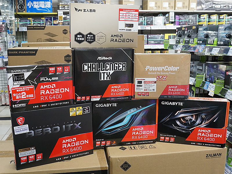Radeon RX 6400が各社から登場、ロープロファイル対応など計7製品 