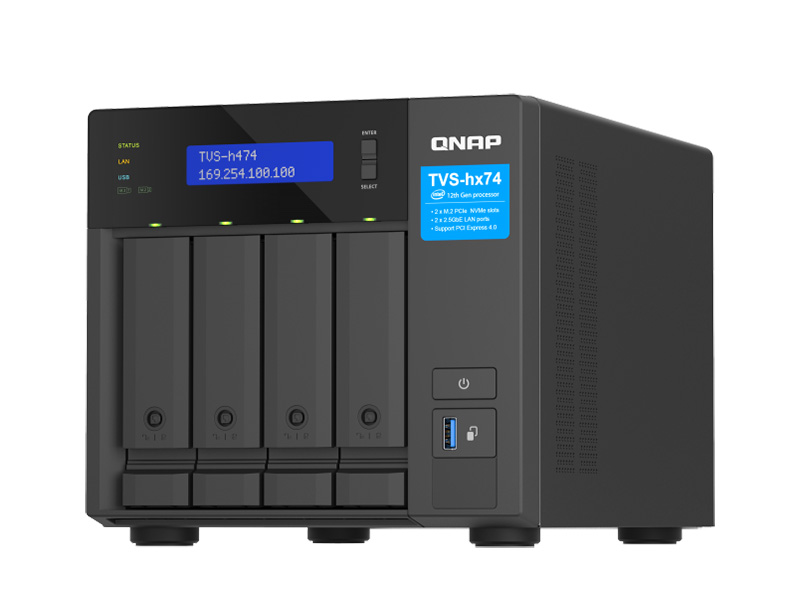 Alder Lake搭載の4ベイNAS「TVS-h474-PT-8G」がQNAPから、Core i5搭載