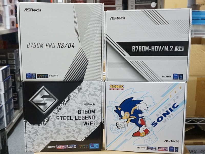 ASRockのB760マザーはmicroATXモデルが5製品、ソニックコラボも