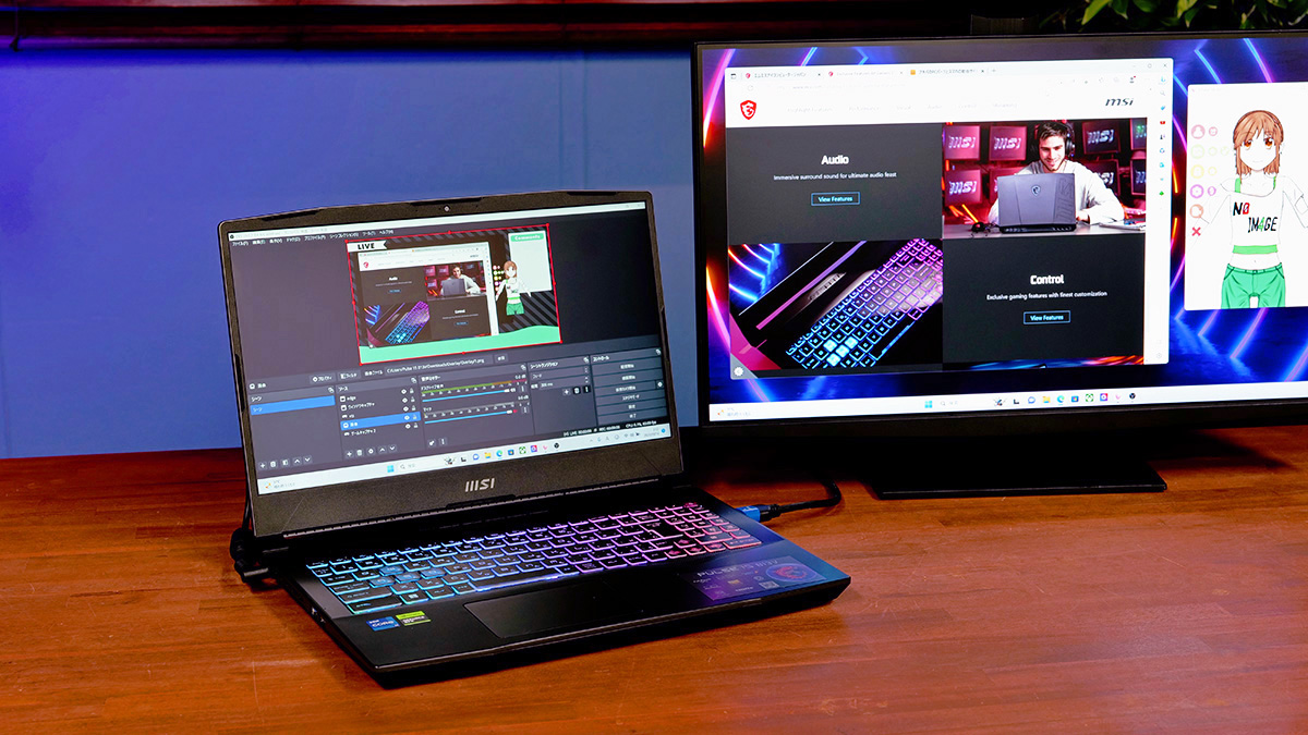 MSIの最新ゲーミングノートPCならVTuber配信をしながら高fpsでゲームも