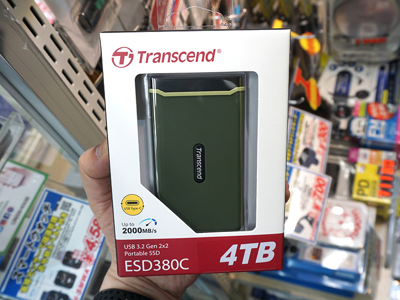 USB 3.2 Gen 2x2接続のTranscendポータブルSSD「ESD380C」に4TBモデル