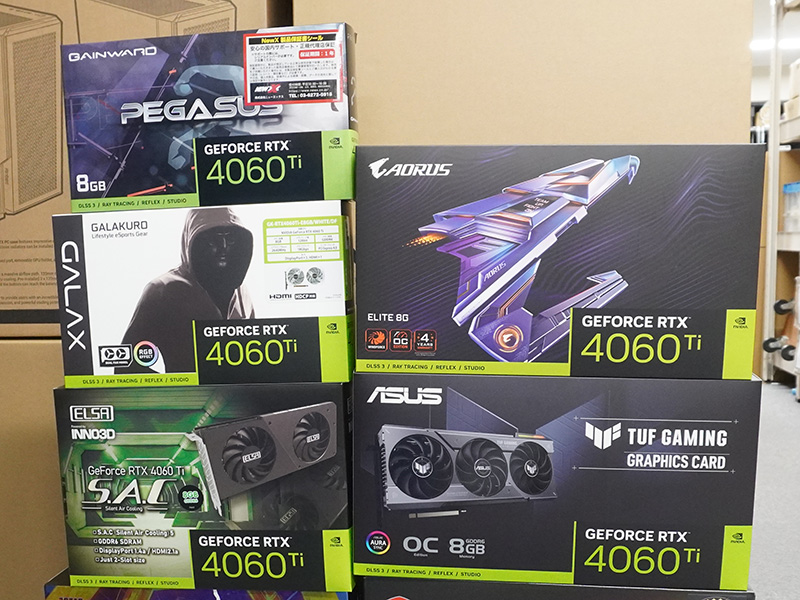 ASUS/ELSA/GAINWARD/INNO3DのGeForce RTX 4060 Ti 8GBが計5製品 ASUS/ELSA/GAINWARD/INNO3DのGeForce RTX 4060 Ti 8GBが計5製品