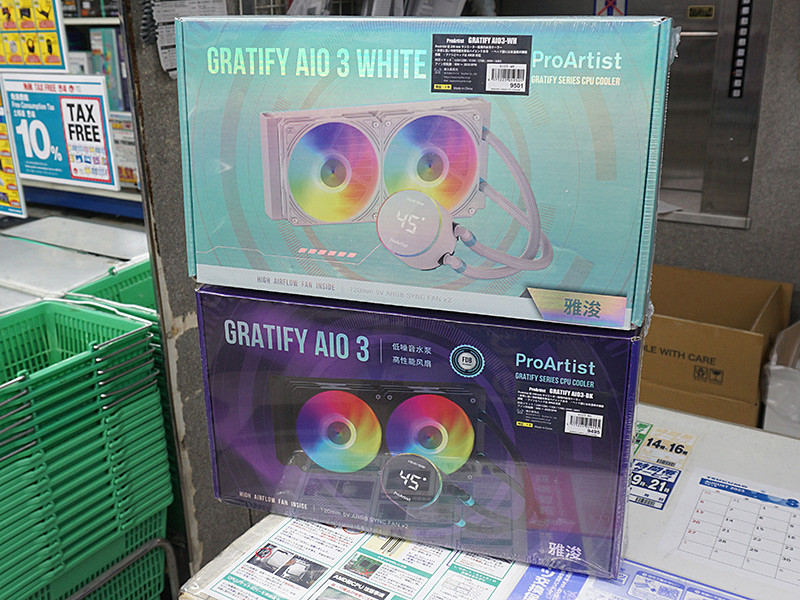ProArtistの安価な240mm水冷クーラー「GRATIFY AIO3」が発売、カラーは
