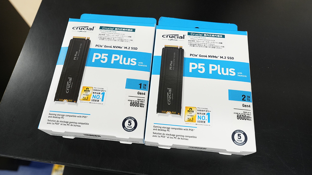 CrucialのPS5向けSSD「P5 Plus with Heatsink」が店頭入荷、容量は1TB