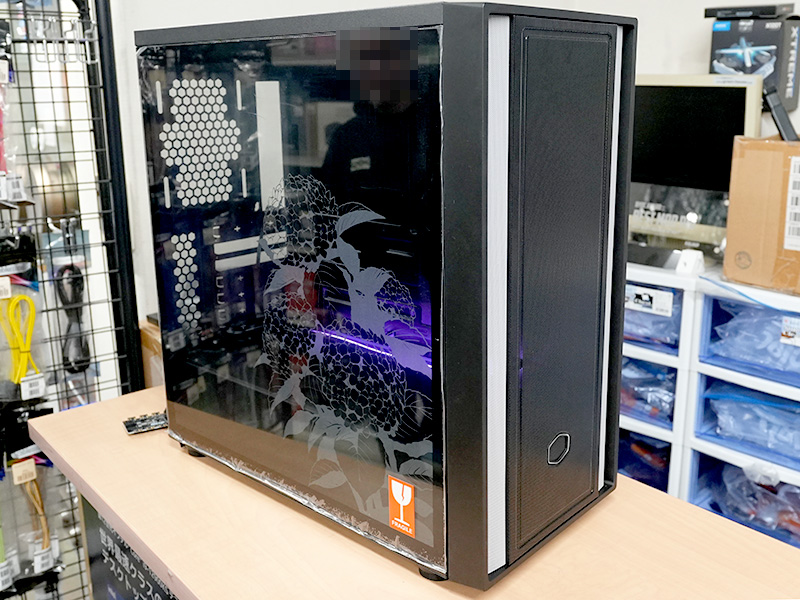 Cooler Master「MasterBox 600 Lite」に紫陽花をレーザー刻印した