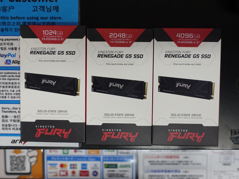Kingstonの低発熱PCIe 5.0 SSD「FURY Renegade G5」が発売、容量別に3