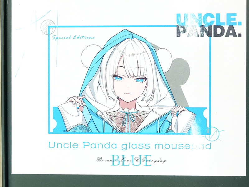uncle panda blue ガラスマウスパッド Uncle Panda ガラスマウスパッド ブルー
