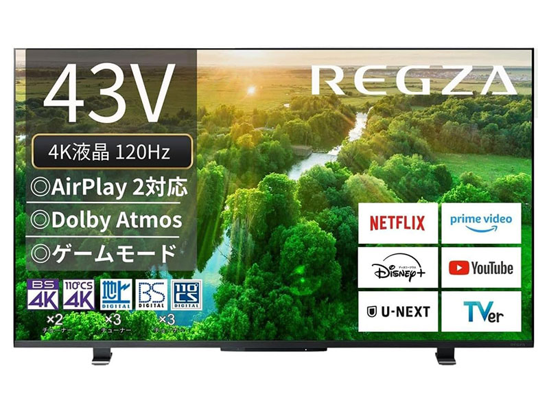 120Hz駆動の43型4K REGZAが69,800円など、Amazonプライムデー - AKIBA