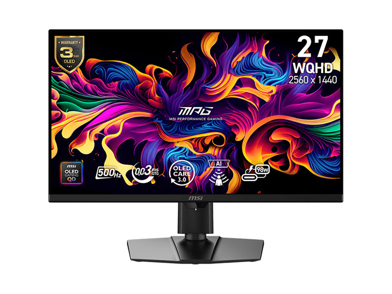 500Hz動作の26.5型WQHDゲーミングモニター「MPG 271QR QD-OLED X50」が