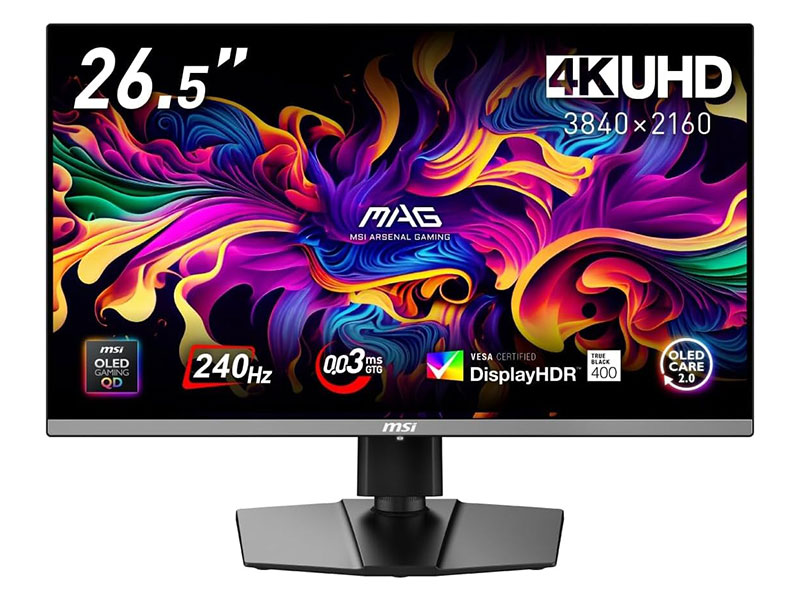 4K/240Hz対応の26.5型ゲーミングモニターが109,800円など！MSI製