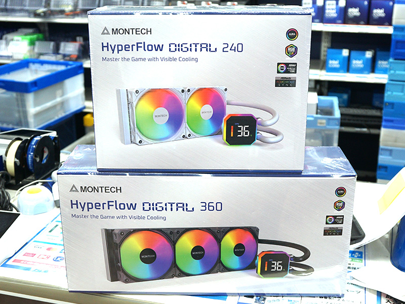 MONTECHの水冷CPUクーラー「HyperFlow DIGITAL」が店頭入荷、温度