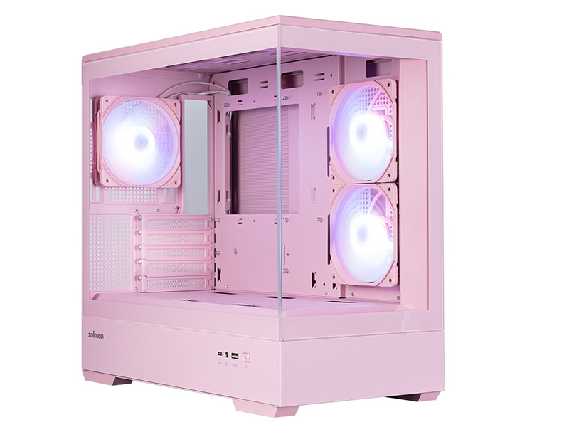 ZALMANのmicroATX対応ピラーレスPCケース「P30 V2」に新色、ピンクと