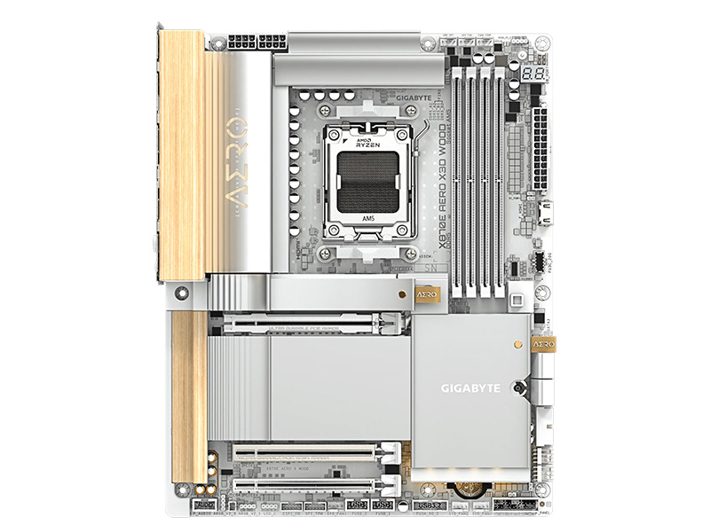 木目調パネル採用のRyzen 9000対応マザー「X870E AERO X3D WOOD」が