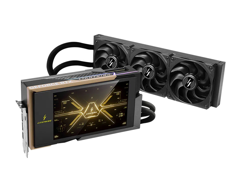 水冷仕様で8インチ画面搭載の「GeForce RTX 5090 32G LIGHTNING Z」が