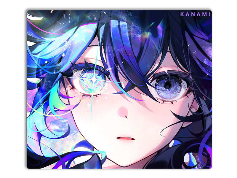 星をモチーフにしたイラストが特徴のガラス製マウスパッド「Kanami