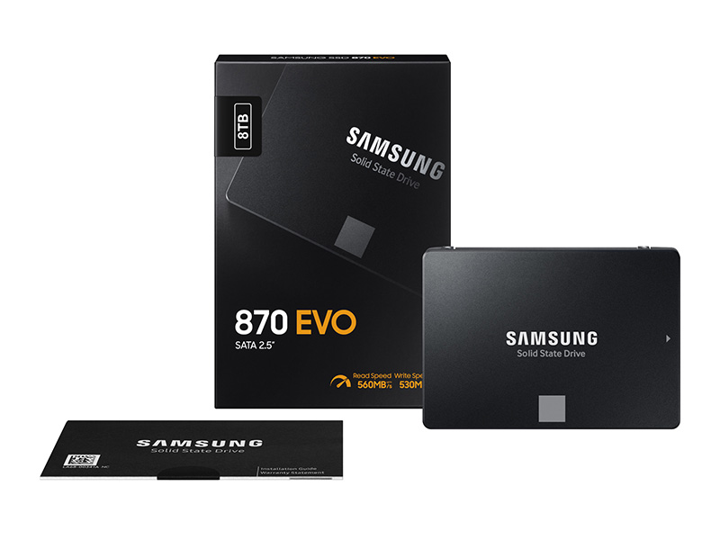 Samsungの2.5インチSATA SSD「870 EVO」に8TBモデル、価格は41万円以上