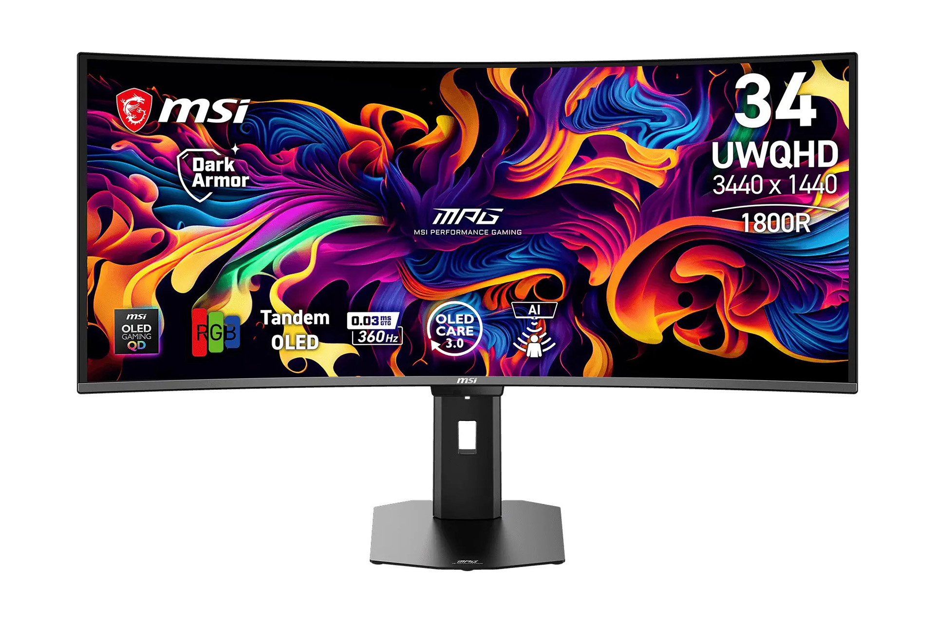 360Hz/UWQHD/第5世代QD‑OLEDパネル採用の34インチ曲面モニター「MPG