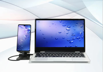 スマホがPCのように使えるノートPC風デバイス「WITHiS」の展示が